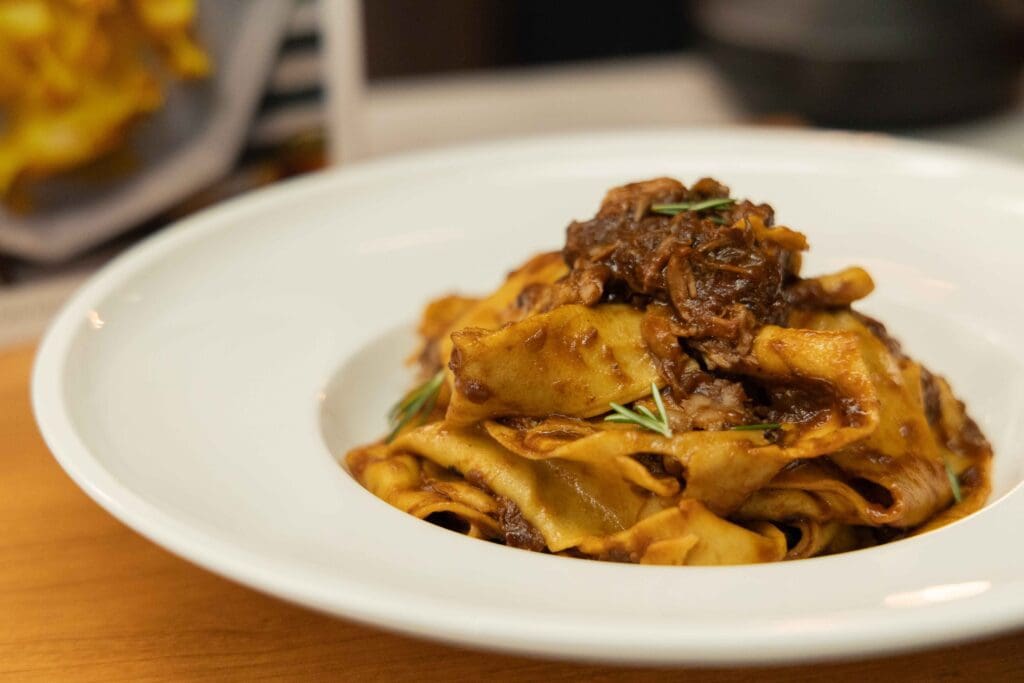 Braised Port Ragu Pappardelle and Port-Braised Lamb Ragu with Shallots & Rosemary - Gusto TV