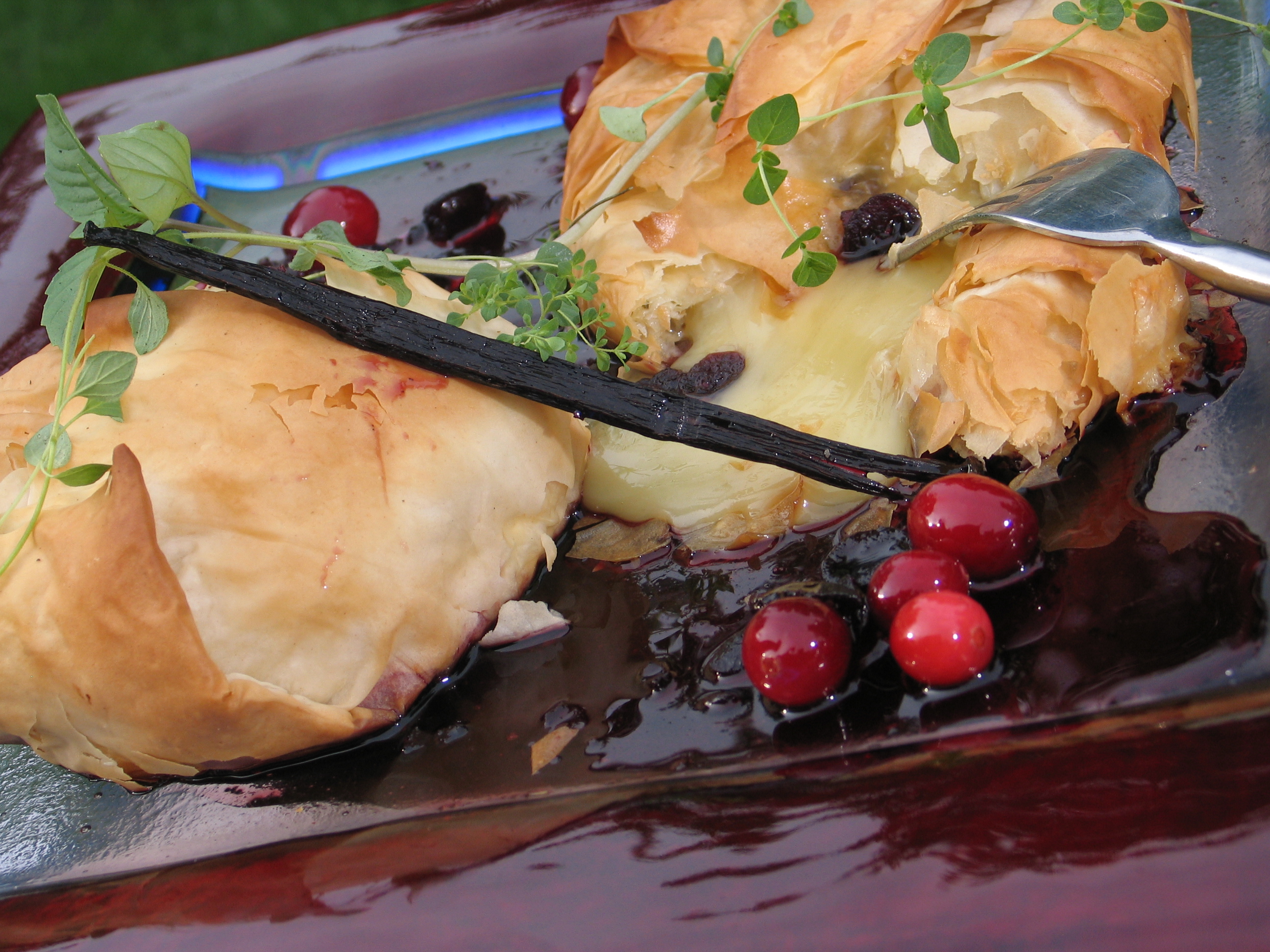 Grilled Brie with Port Soaked Cranberries