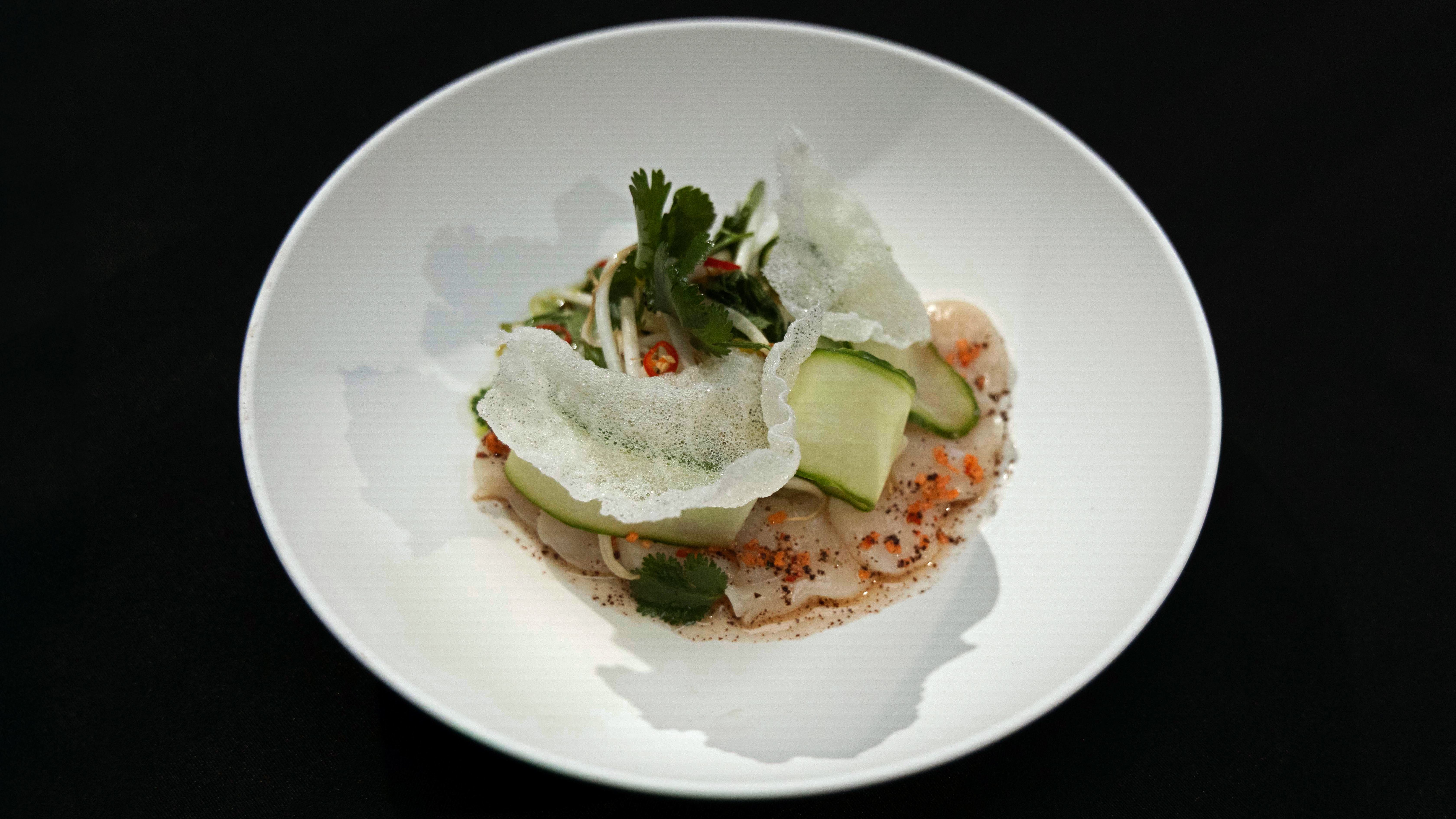 Nova Scotian Scallop Crudo with Sumac Nuac Cham