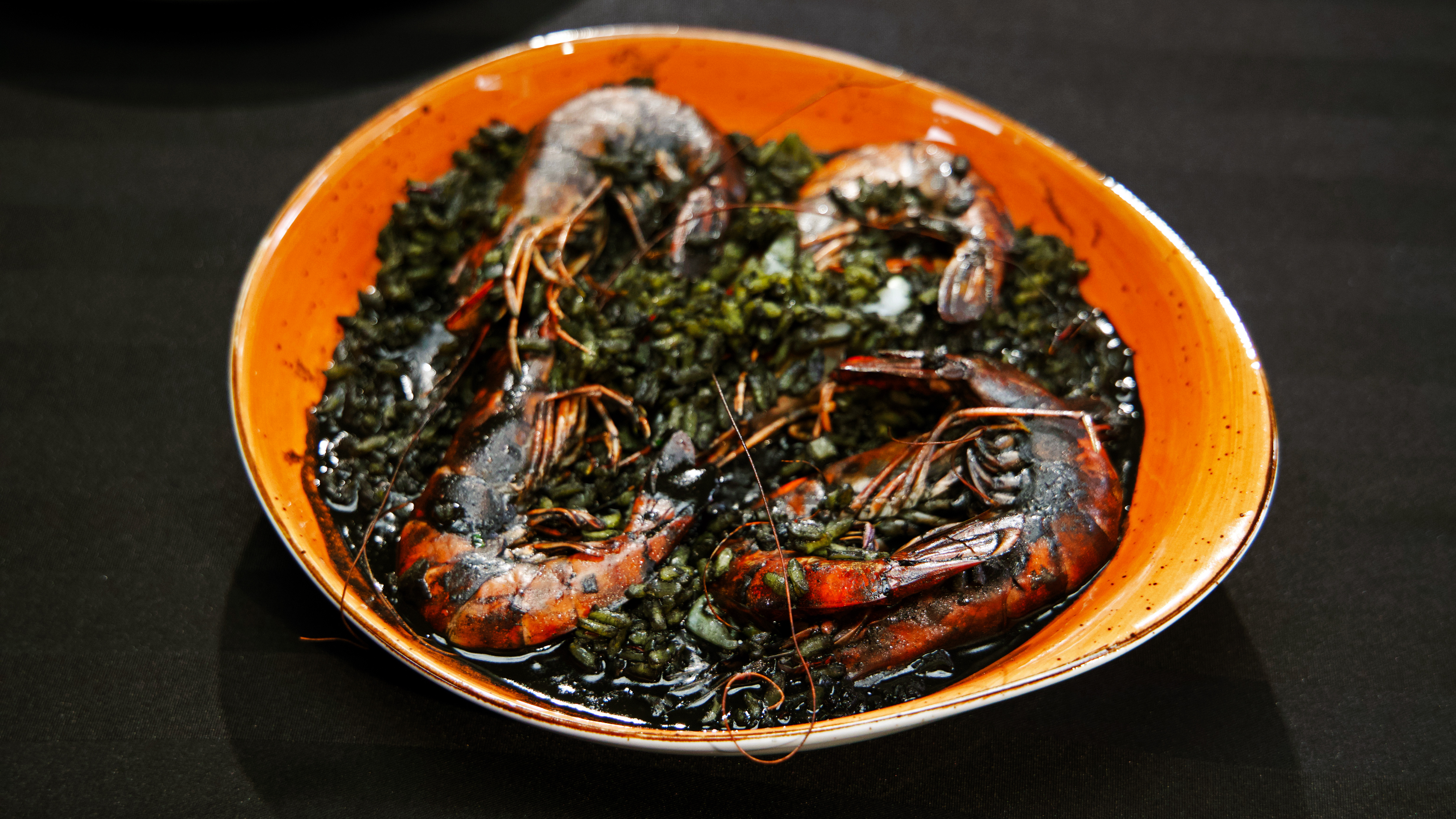Risotto Negro with Squid and Shrimp