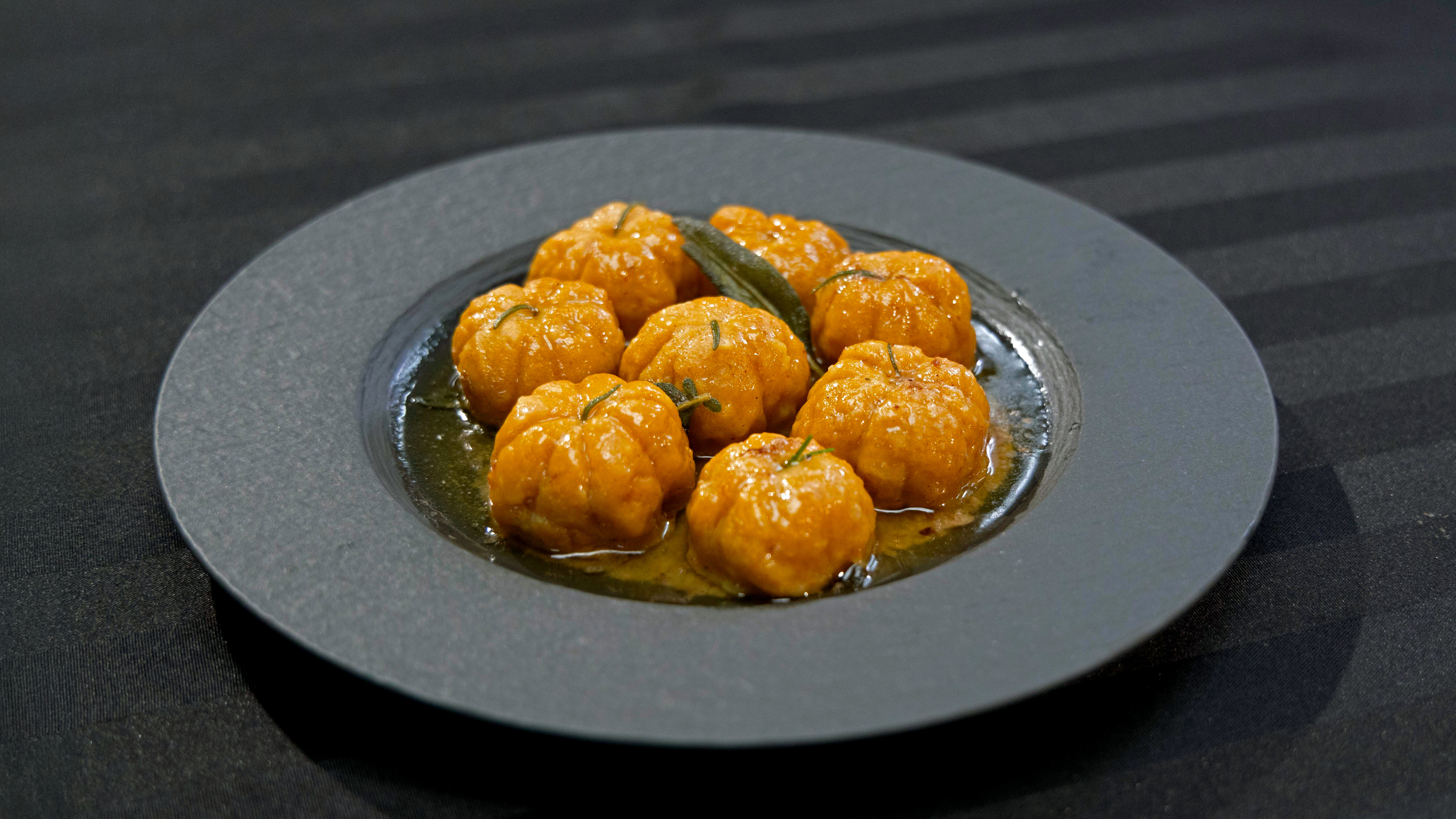 “Pumpkin” Ricotta Gnocchi with Brown Butter and Sage