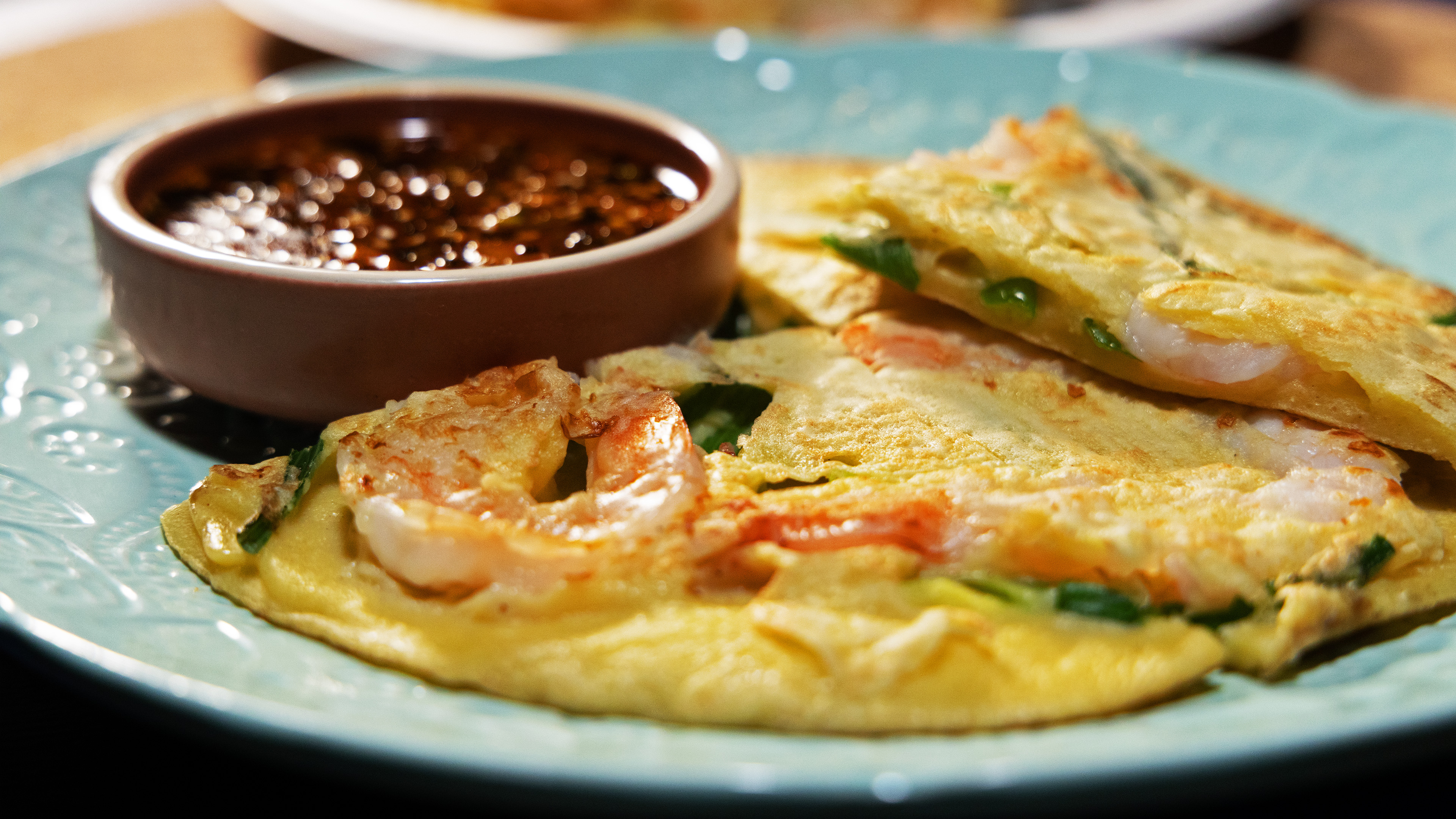 Pajeon – Scallion Pancake with Shrimp (South Korea)