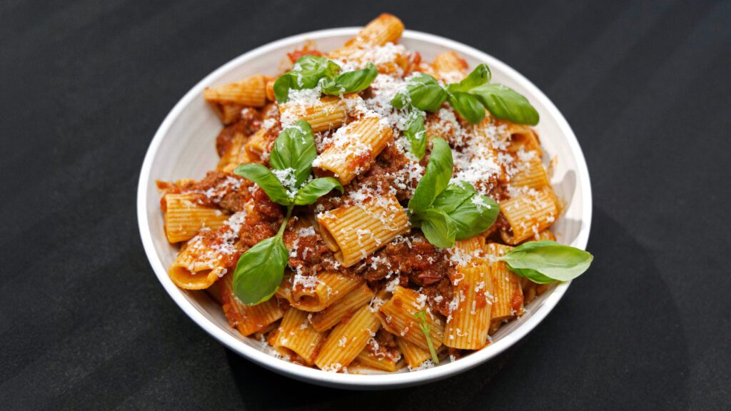 Image showcasing Rigatoni with Meat Sauce - Gusto TV