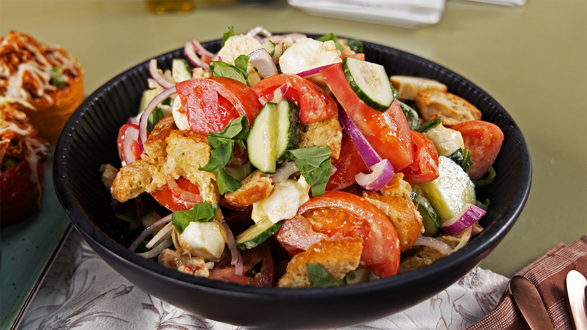 Panzanella Salad with Stale Bread Recipe