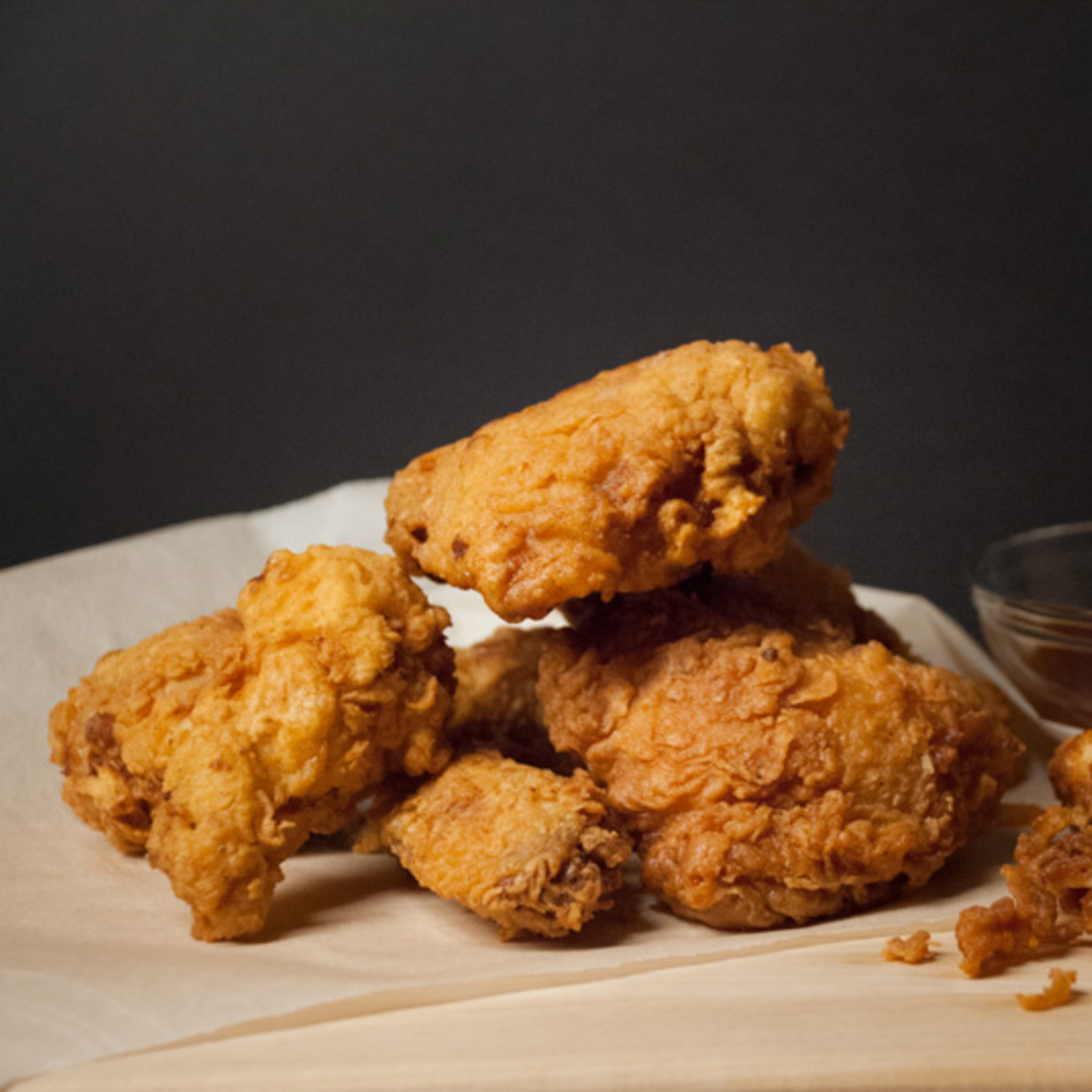 Fried Chicken with Dipping Sauce Recipe - Buttermilk Brined Korean Chili Glaze