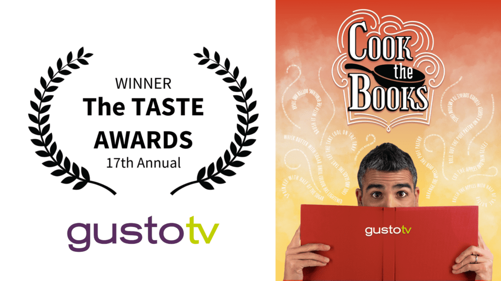 cook the books poster and taste awards logo