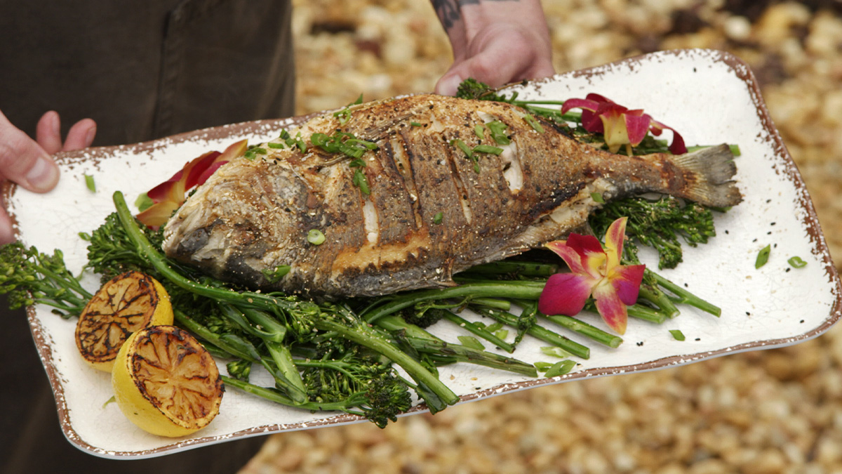 Crispy Skinned Stuffed Whole Dorade Recipe