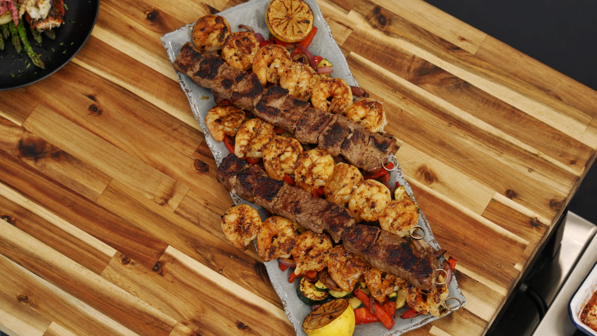 Shrimp and Steak Skewers Recipe