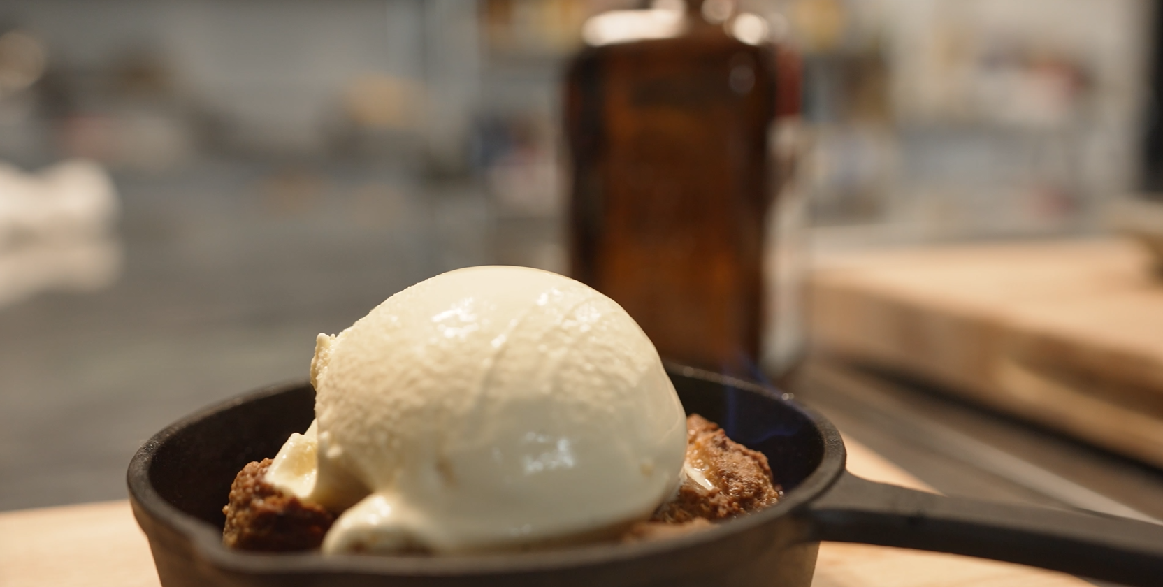 Peach Flambé Cobbler