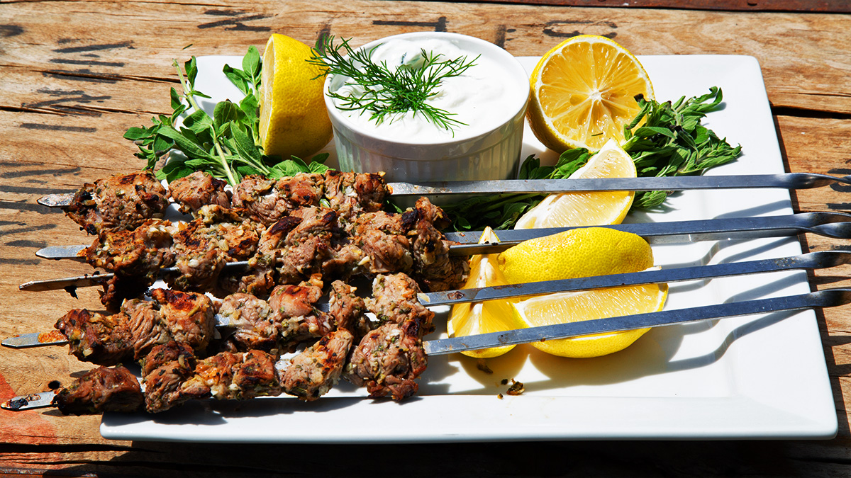 Bold Lamb Souvlaki with Tzatziki Recipe