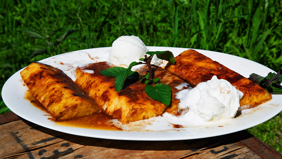 Decadent Grilled Pineapples Foster Recipe