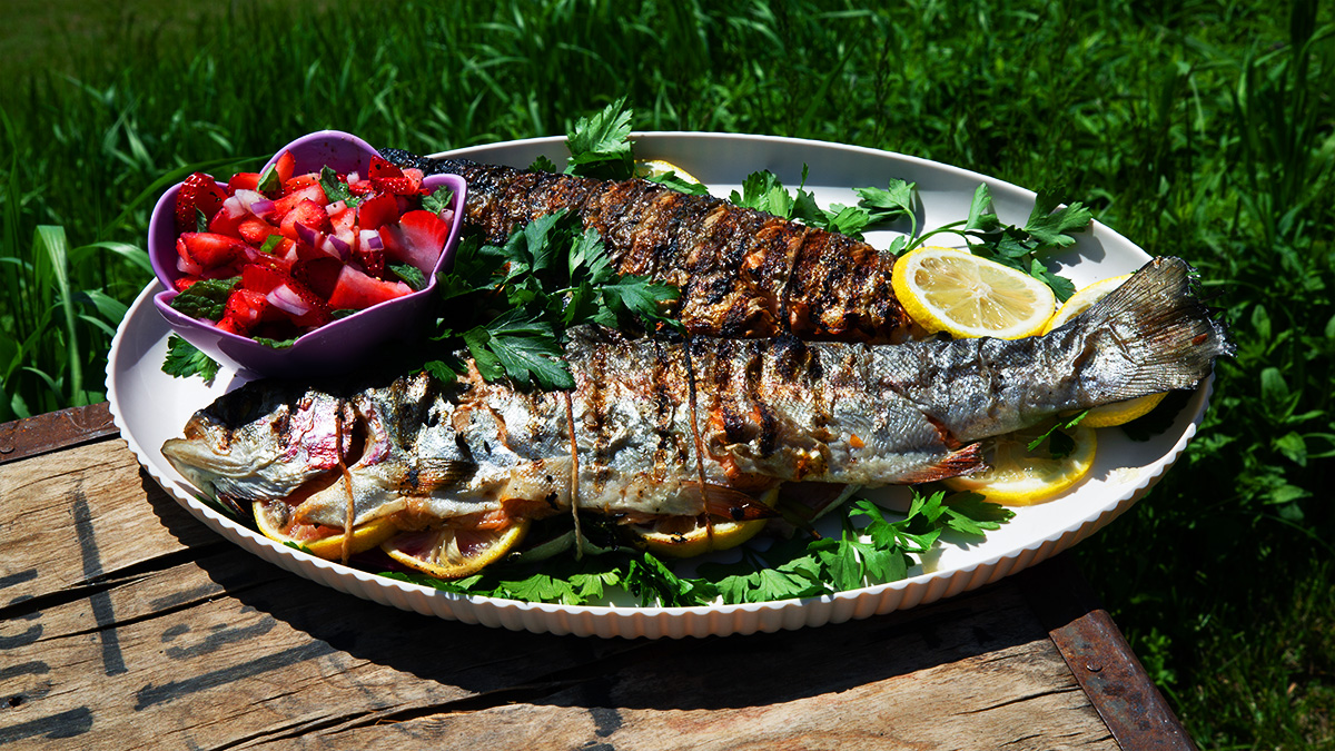 Fresh Grilled Trout with Strawberry Salsa recipe