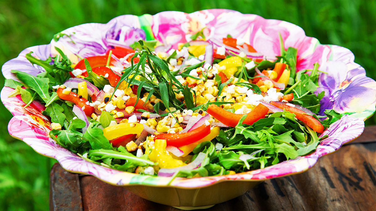 Corn, Red Pepper and Arugula Salad Recipe