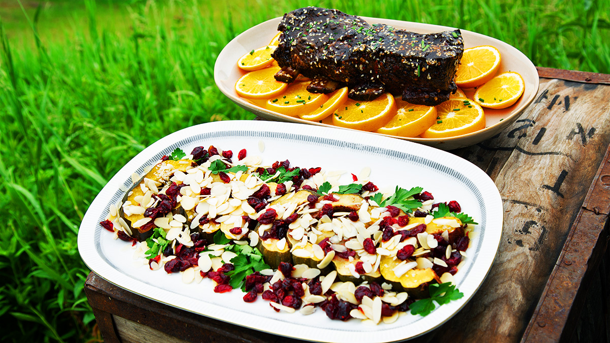 Smoked Acorn Squash with Maple Spiced Butter Recipe