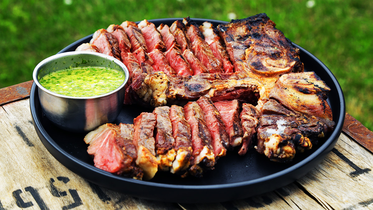 Savory Grilled Porterhouse with Chimichurri Recipe