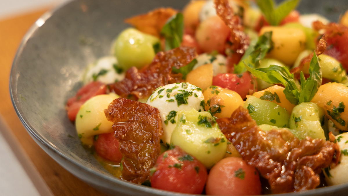 Irresistible Melon Caprese with Lemon Basil Vinaigrette Recipe