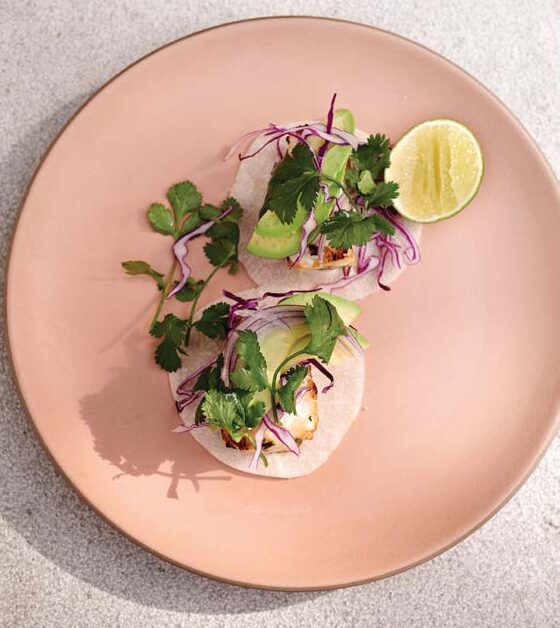 Fresh Fish Tacos on Jicama Tortillas Recipe