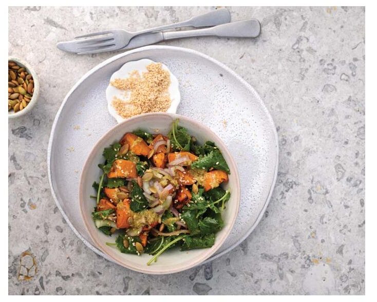 Vibrant Kale and Sweet Potato Salad with Miso Recipe