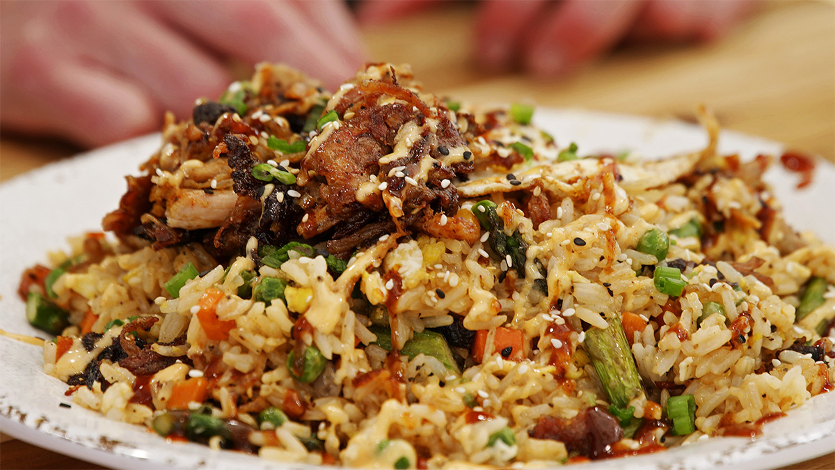 Decadent BBQ Pulled Pork Fried Rice Recipe