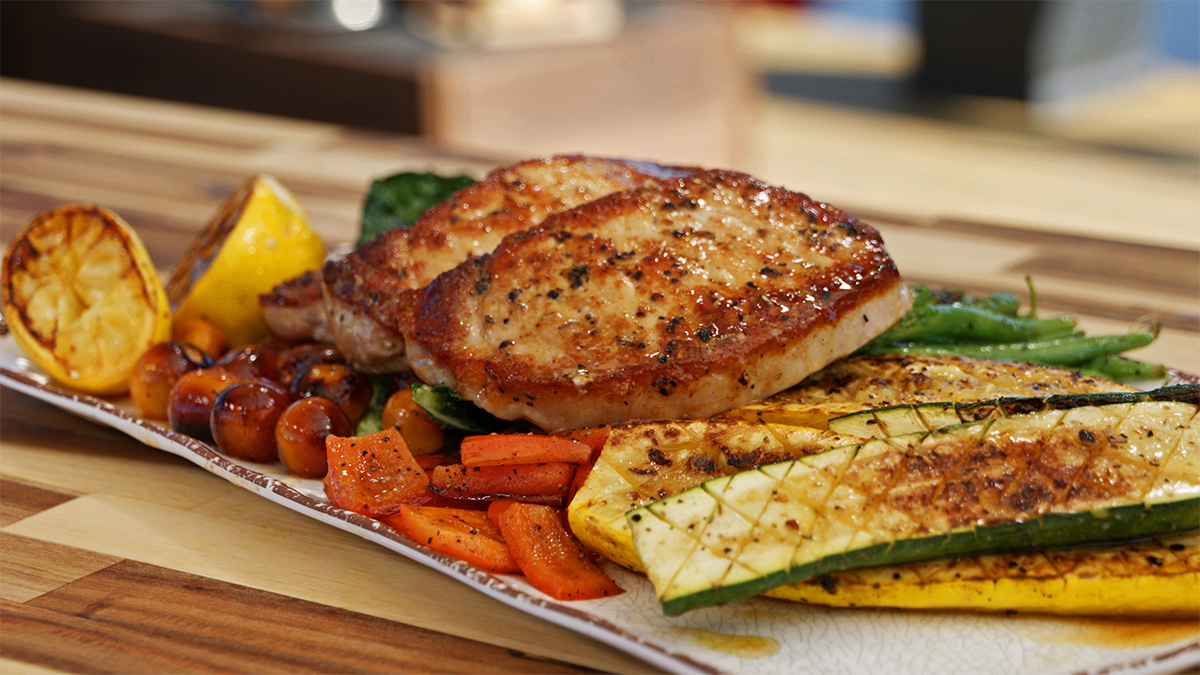 Incredible Thick-Cut Pork Chops and Vegetable Recipe