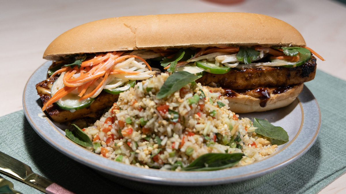 Savory Banh Mi with Papaya Salad Recipe