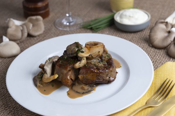 Veal Shank with Oyster Mushrooms