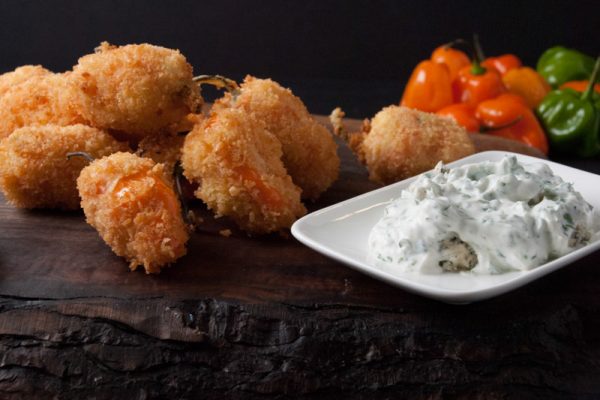 |Habanero poppers with blue cheese dipping sauce