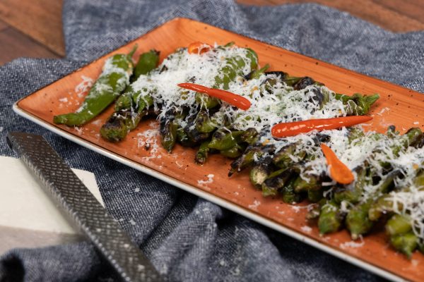 Blistered Padron Peppers Piclked Chilies Ricota Salata