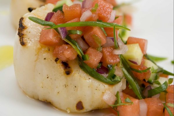 Grilled Scallops with Watermelon Salsa from Road Grill