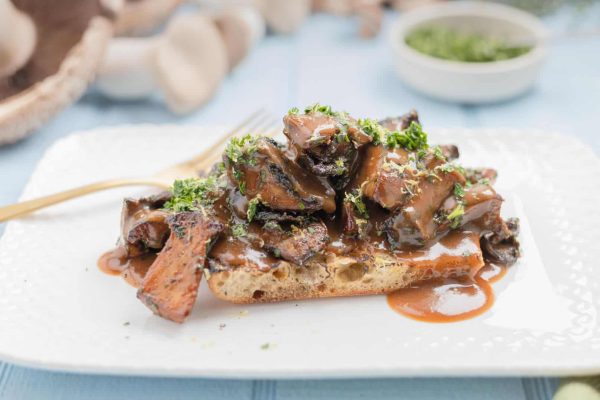 Fall Mushrooms with Grilled Foccacia and Gremolata